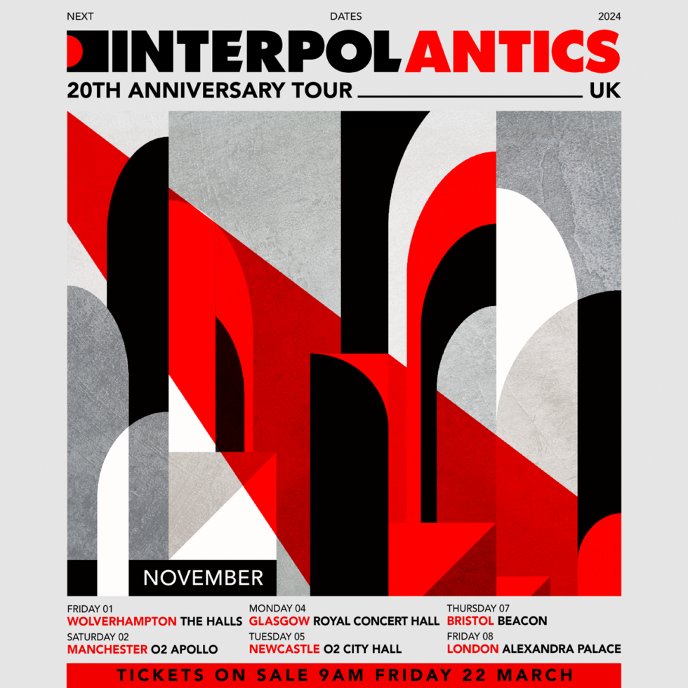 INTERPOL ANNOUNCE ANTICS 20TH ANNIVERSARY UK TOUR - Essex Magazine